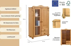 OTTO home Highboard »Adele« Stauraumschrank, 2-türig, Höhe 135 cm, aus massiver Kiefer, FSC®