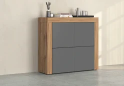 OTTO home Highboard »CHRONOS Breite 140 cm mit 4 Türen und 8 Fächer 'Made in Italy'« 1 Stk. tlg. Hohes Sideboard, Kommode, Schrank, Grifflos mit Push to Open