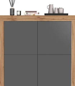 OTTO home Highboard »CHRONOS Breite 140 cm mit 4 Türen und 8 Fächer 'Made in Italy'« 1 Stk. tlg. Hohes Sideboard, Kommode, Schrank, Grifflos mit Push to Open