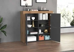 OTTO home Highboard »CHRONOS Breite 140 cm mit 4 Türen und 8 Fächer 'Made in Italy'« 1 Stk. tlg. Hohes Sideboard, Kommode, Schrank, Grifflos mit Push to Open