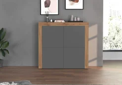 OTTO home Highboard »CHRONOS Breite 140 cm mit 4 Türen und 8 Fächer 'Made in Italy'« 1 Stk. tlg. Hohes Sideboard, Kommode, Schrank, Grifflos mit Push to Open