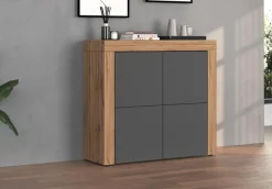 OTTO home Highboard »CHRONOS Breite 140 cm mit 4 Türen und 8 Fächer 'Made in Italy'« 1 Stk. tlg. Hohes Sideboard, Kommode, Schrank, Grifflos mit Push to Open