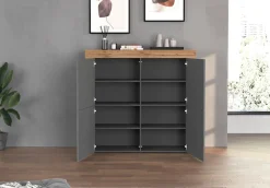 OTTO home Highboard »CHRONOS Breite 140 cm mit 4 Türen und 8 Fächer 'Made in Italy'« 1 Stk. tlg. Hohes Sideboard, Kommode, Schrank, Grifflos mit Push to Open