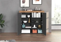 OTTO home Highboard »CHRONOS Breite 140 cm mit 4 Türen und 8 Fächer 'Made in Italy'« 1 Stk. tlg. Hohes Sideboard, Kommode, Schrank, Grifflos mit Push to Open