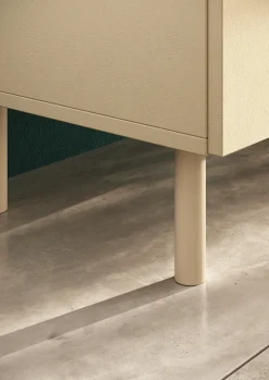 OTTO home Highboard »Dobbiaco, B/H 101/124 cm, 2 Türen, 2 Schubkästen, Stauraumschrank« Innenliegendes Top, gerade Metallfüße, Tür mit Rundung