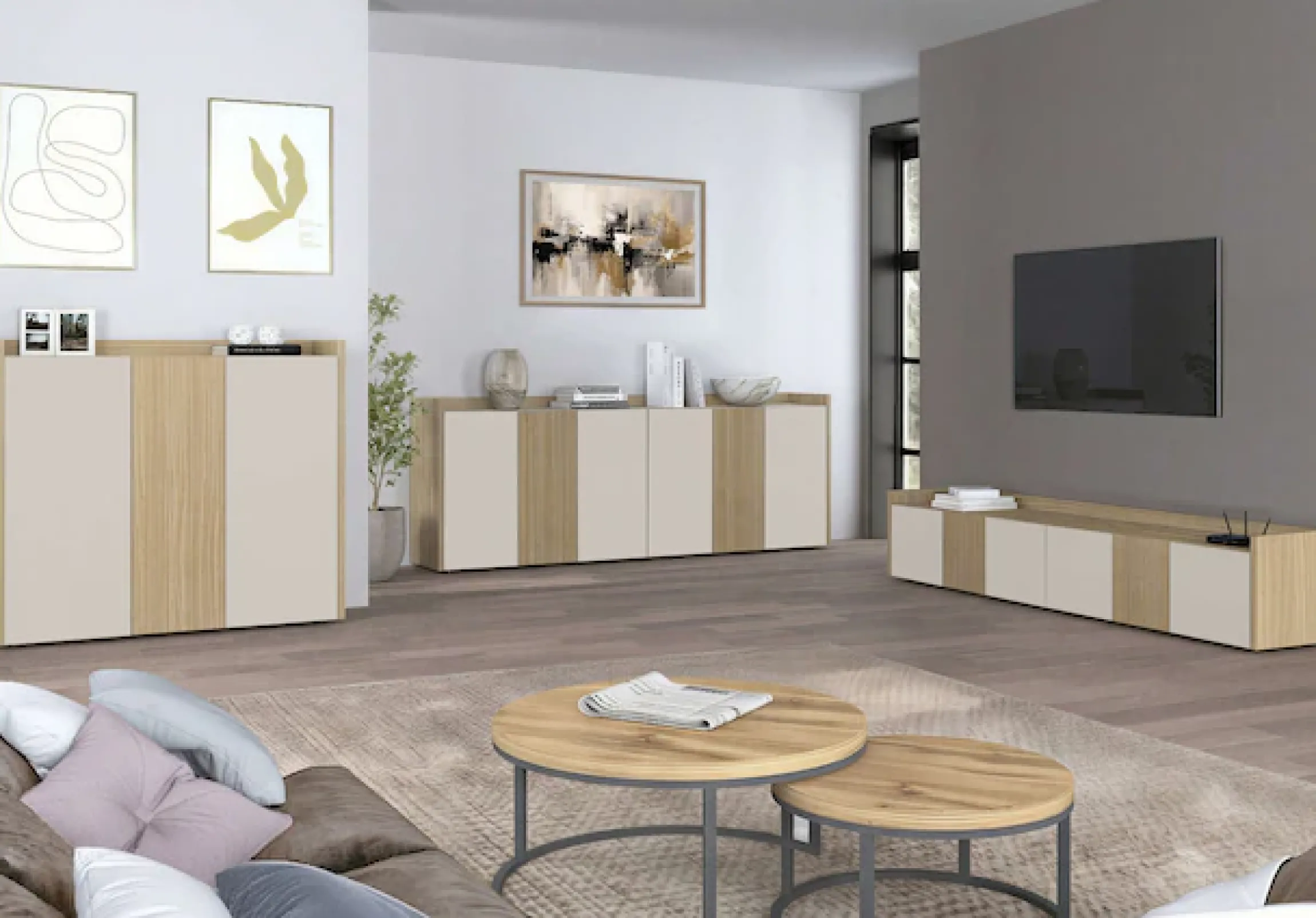 OTTO home Highboard »Highboard ALTEA, Kommode, Schrank, Kredenz« 1 Stk. tlg. Mit 3 Drehtüren, 6 Innenfächern, B.112,5 cm