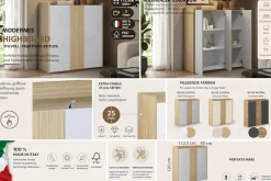 OTTO home Highboard »Highboard ALTEA, Kommode, Schrank, Kredenz« 1 Stk. tlg. Mit 3 Drehtüren, 6 Innenfächern, B.112,5 cm
