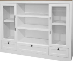 OTTO home Highboard »Ismund« aus MDF, mit Holz-Zierleiste, schwarzen Metallgriffen, Höhe 121 cm