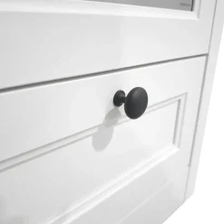 OTTO home Highboard »Ismund« aus MDF, mit Holz-Zierleiste, schwarzen Metallgriffen, Höhe 121 cm