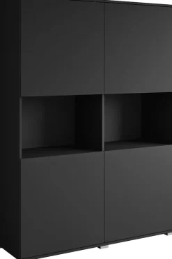 OTTO home Highboard »Kenia Schrank, 120 cm breit, mit 4 Türen und 2 offenen Fächern« 1 Stk. tlg. Griffloses Design mit Push-to-Open und verstellbaren Einlegeböden