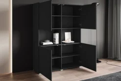 OTTO home Highboard »Kenia Schrank, 120 cm breit, mit 4 Türen und 2 offenen Fächern« 1 Stk. tlg. Griffloses Design mit Push-to-Open und verstellbaren Einlegeböden