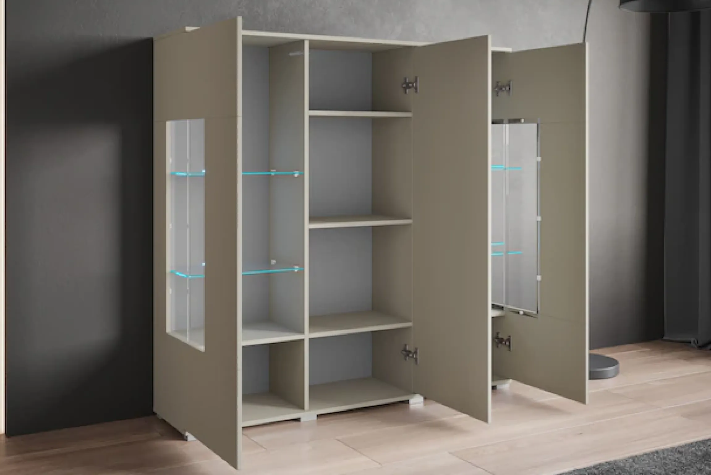 OTTO home Highboard »Kenia« 1 Stk. tlg. Modernes Highboard, mit Glastüren, Breite 135 cm