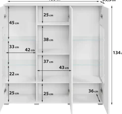 OTTO home Highboard »Kenia« 1 Stk. tlg. Modernes Highboard, mit Glastüren, Breite 135 cm