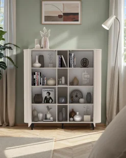 OTTO home Highboard »Lido Stauraumschrank Höhe 154 cm« Formgebogenes MDF, Stirnseiten mit Rundung, Push-to-open, Metallfüße