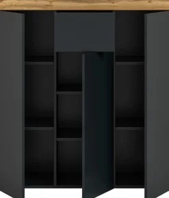OTTO home Highboard »MAMBO, TOPSELLER!, Breite 105cm, 3 Türen, 1 Schubkasten, 9 Fächer« 1 Stk. tlg. Kommode, Sideboard, Wohnzimmer, Schlafzimmer