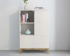 OTTO home Highboard »Maryd« Kommode, Midischrank, m. Glas- u. Holztüren, Einlegeböden, Breite 80cm