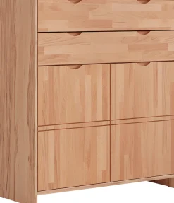 OTTO home Highboard »Maximus: 3 geräumige Fächer, 2 Softclose Schubladen,Hochwertig,Zeitlos« B/T/H: 96/38/107cm, Massivzholz Fronten&Oberdeckel, Korpus aus Melamin