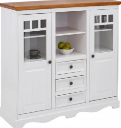OTTO home Highboard »Melissa« Vitrine, Breite 132 cm