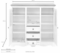 OTTO home Highboard »Melissa« Vitrine, Breite 132 cm