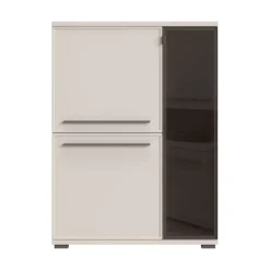 OTTO home Highboard »Opera Sideboard, Kommode, Glastür mit Aluminiumrahmen« UV lackiert, Soft Close Funktion, Höhenverstellbare Füße