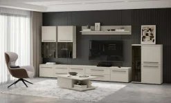 OTTO home Highboard »Opera Sideboard, Kommode, Glastür mit Aluminiumrahmen« UV lackiert, Soft Close Funktion, Höhenverstellbare Füße