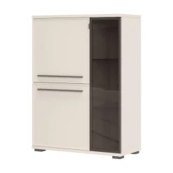 OTTO home Highboard »Opera Sideboard, Kommode, Glastür mit Aluminiumrahmen« UV lackiert, Soft Close Funktion, Höhenverstellbare Füße