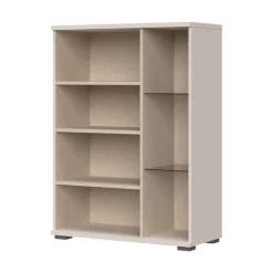 OTTO home Highboard »Opera Sideboard, Kommode, Glastür mit Aluminiumrahmen« UV lackiert, Soft Close Funktion, Höhenverstellbare Füße