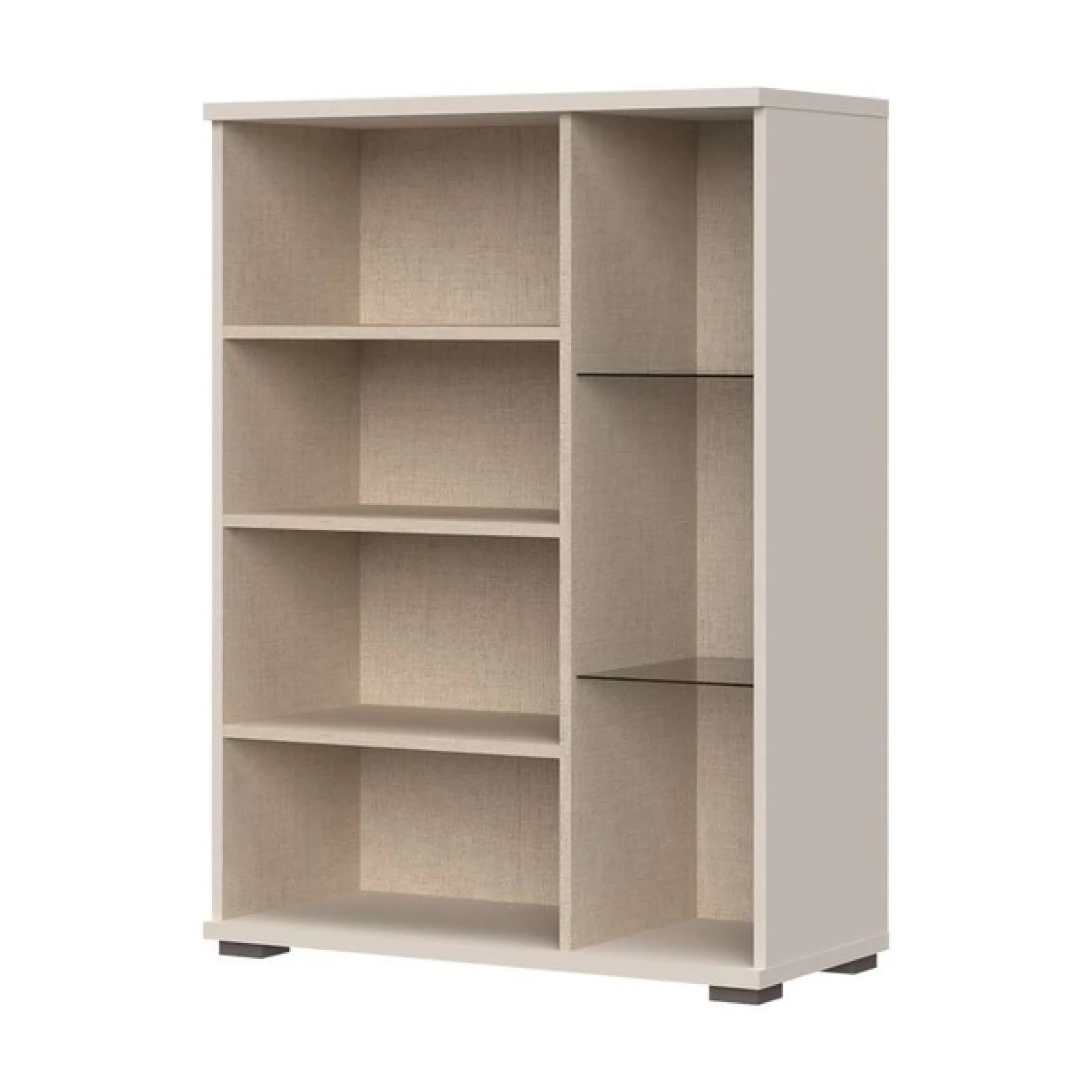 OTTO home Highboard »Opera Sideboard, Kommode, Glastür mit Aluminiumrahmen« UV lackiert, Soft Close Funktion, Höhenverstellbare Füße