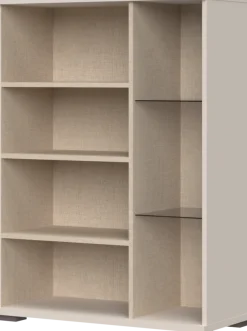 OTTO home Highboard »Opera Sideboard, Kommode, Glastür mit Aluminiumrahmen« UV lackiert, Soft Close Funktion, Höhenverstellbare Füße