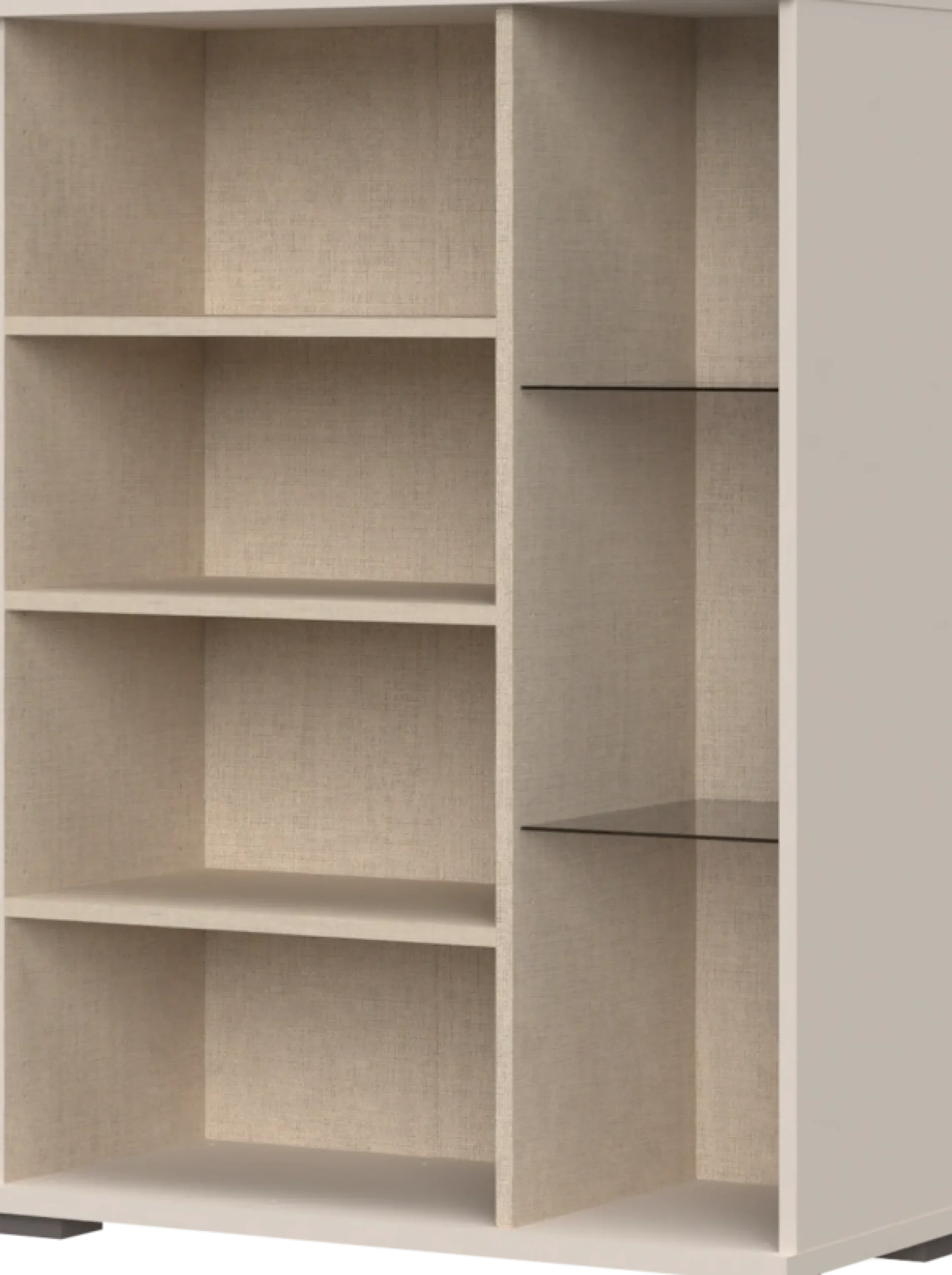 OTTO home Highboard »Opera Sideboard, Kommode, Glastür mit Aluminiumrahmen« UV lackiert, Soft Close Funktion, Höhenverstellbare Füße