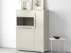 OTTO home Highboard »Piano Vitrine« (H/B/T): 123/90/40,2cm,UV lackiert, Soft-Close Funktion