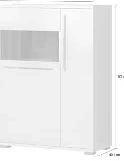OTTO home Highboard »Piano Vitrine« (H/B/T): 123/90/40,2cm,UV lackiert, Soft-Close Funktion
