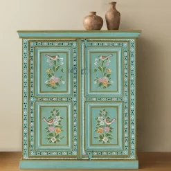 OTTO home Highboard »Prem« mit dekorativen Fräsungen, handbemalt, Unika-Möbel, Breite 87 cm