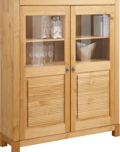 OTTO home Highboard »Rauna« Vitrine, Breite 111,6 cm, aus massiver Kiefer