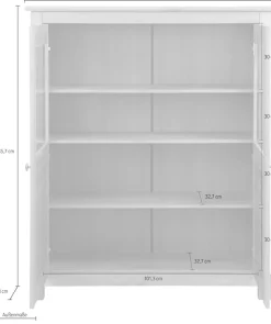 OTTO home Highboard »Rauna« Vitrine, Breite 111,6 cm, aus massiver Kiefer