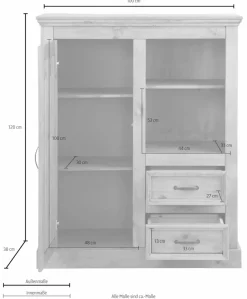 OTTO home Highboard »Selma« Vitrine, Breite 100 cm