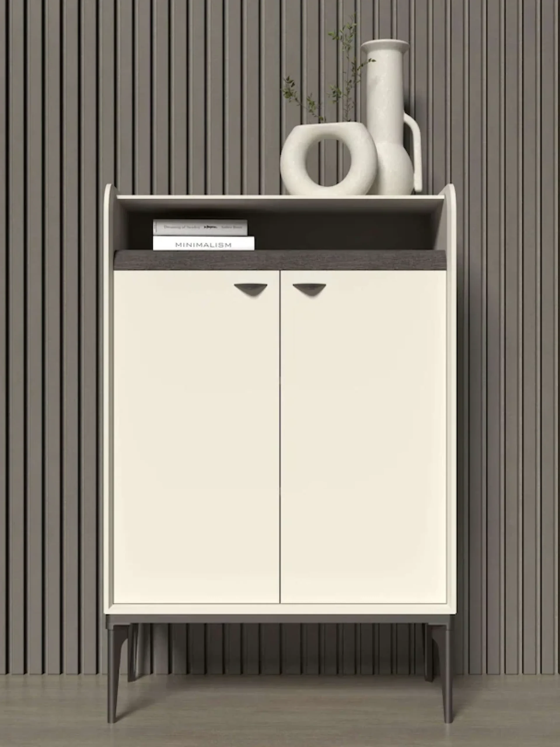OTTO home Highboard »SofySideboard, Kommode, Anrichte, Schrank« UV lackiert, Soft Close Funktion, Metallgestell in Anthrazit Dekor
