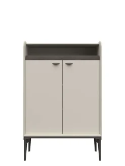 OTTO home Highboard »SofySideboard, Kommode, Anrichte, Schrank« UV lackiert, Soft Close Funktion, Metallgestell in Anthrazit Dekor