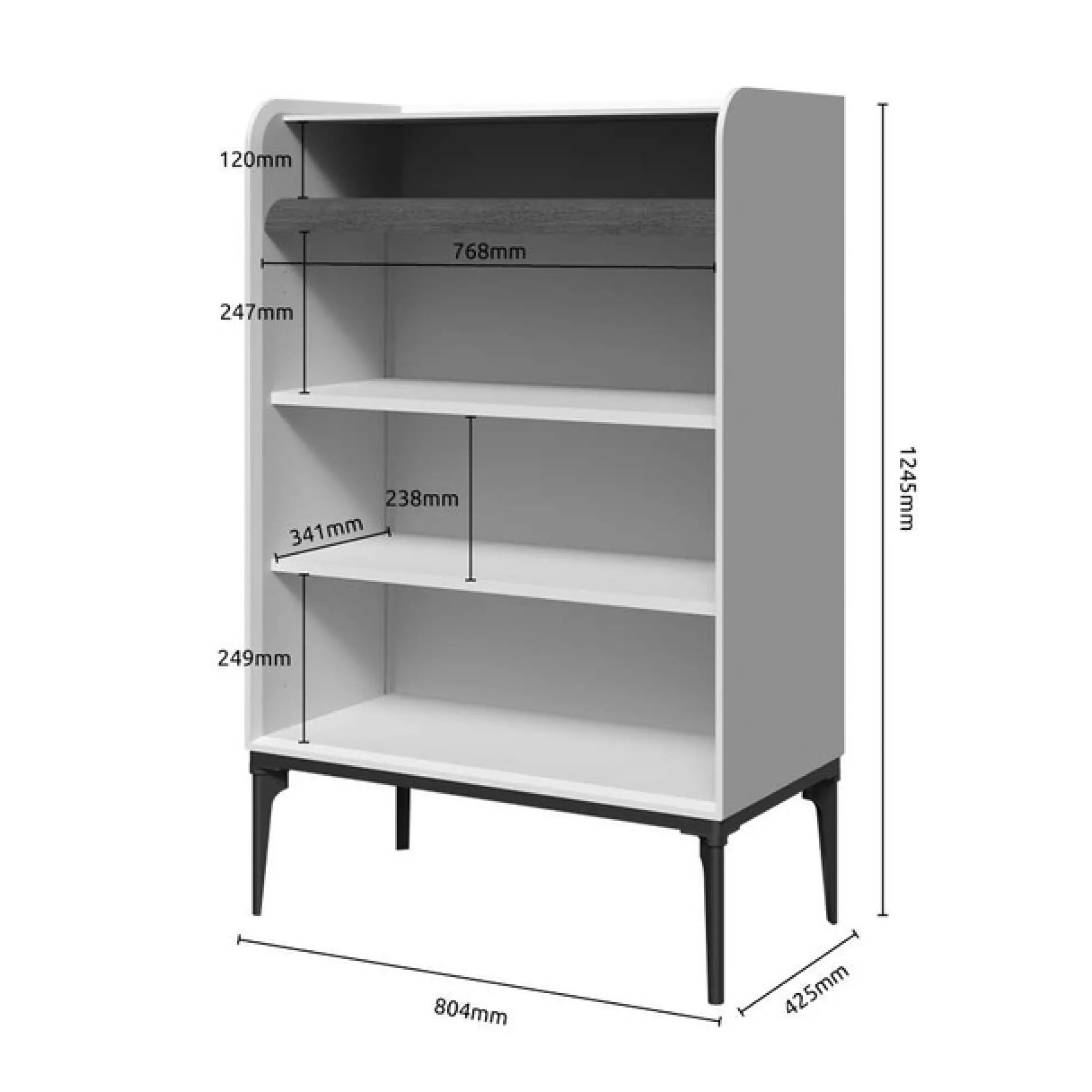 OTTO home Highboard »SofySideboard, Kommode, Anrichte, Schrank« UV lackiert, Soft Close Funktion, Metallgestell in Anthrazit Dekor