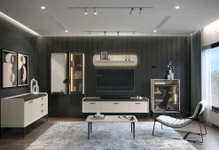 OTTO home Highboard »SofySideboard, Kommode, Anrichte, Schrank« UV lackiert, Soft Close Funktion, Metallgestell in Anthrazit Dekor