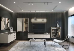 OTTO home Highboard »SofySideboard, Kommode, Anrichte, Schrank« UV lackiert, Soft Close Funktion, Metallgestell in Anthrazit Dekor