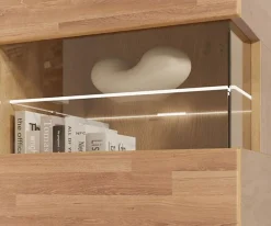 OTTO home Highboard »VETRO Teilmassiv, Fronten Massivholz, Wohnzimmer, Stauraum,Griffmulde« B/T/H:150/40/1445,5cm, 15geschlossene Fächer,verstellbare Einlegeboden