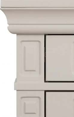 OTTO home Highboard »Vinales, 2 Schubladen, 4 Türen, 3 Einlegeböden, Griffe im Jugendstil« Vitrine, Messinggriffe im Jugendstil
