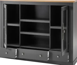 OTTO home Highboard »Westminster, Schrank im Landhausstil, Hochkommode, Stauraumelement« Metallgriffe, ausreichend Stauraum, in 2 Farben erhältlich