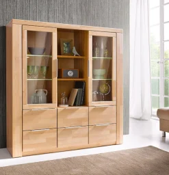 OTTO home Highboard »Zara, 9 Fächer, 6 Schubkästen« B/T/H: 140/40/145, Metallgriffe