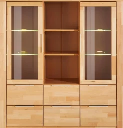 OTTO home Highboard »Zara, 9 Fächer, 6 Schubkästen« B/T/H: 140/40/145, Metallgriffe