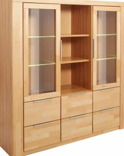 OTTO home Highboard »Zara, 9 Fächer, 6 Schubkästen« B/T/H: 140/40/145, Metallgriffe