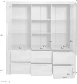 OTTO home Highboard »Zara, 9 Fächer, 6 Schubkästen« B/T/H: 140/40/145, Metallgriffe