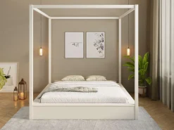OTTO home Himmelbett »Usella, Bett, Bettgestell, hohe Belastbarkeit bis 180 kg« B/T/H: 189/229,1/200 cm,aus massiver Kiefer in Kombination mit MDF, inklusive Lattenrost