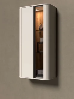 OTTO home Hängevitrine »Rondo, Wandschrank, Schwebendes Design für modernen Wohnraum« UV lackiert, Soft Close Funktion, Beleuchtung, Wandmontage